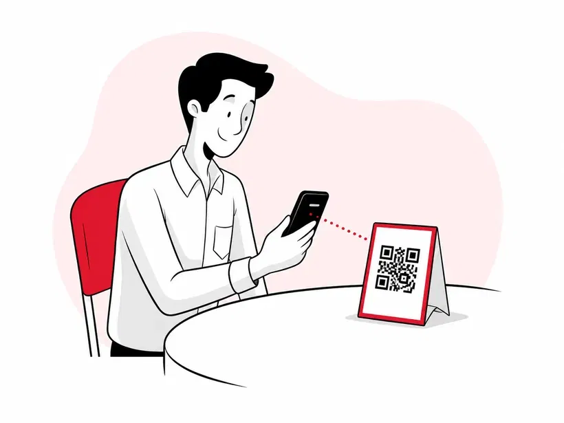 Dynamic Table 7 QR scanner screen mockup