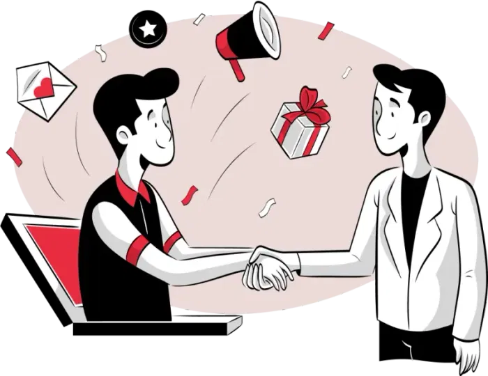 Manage customers at your fingertips illustration